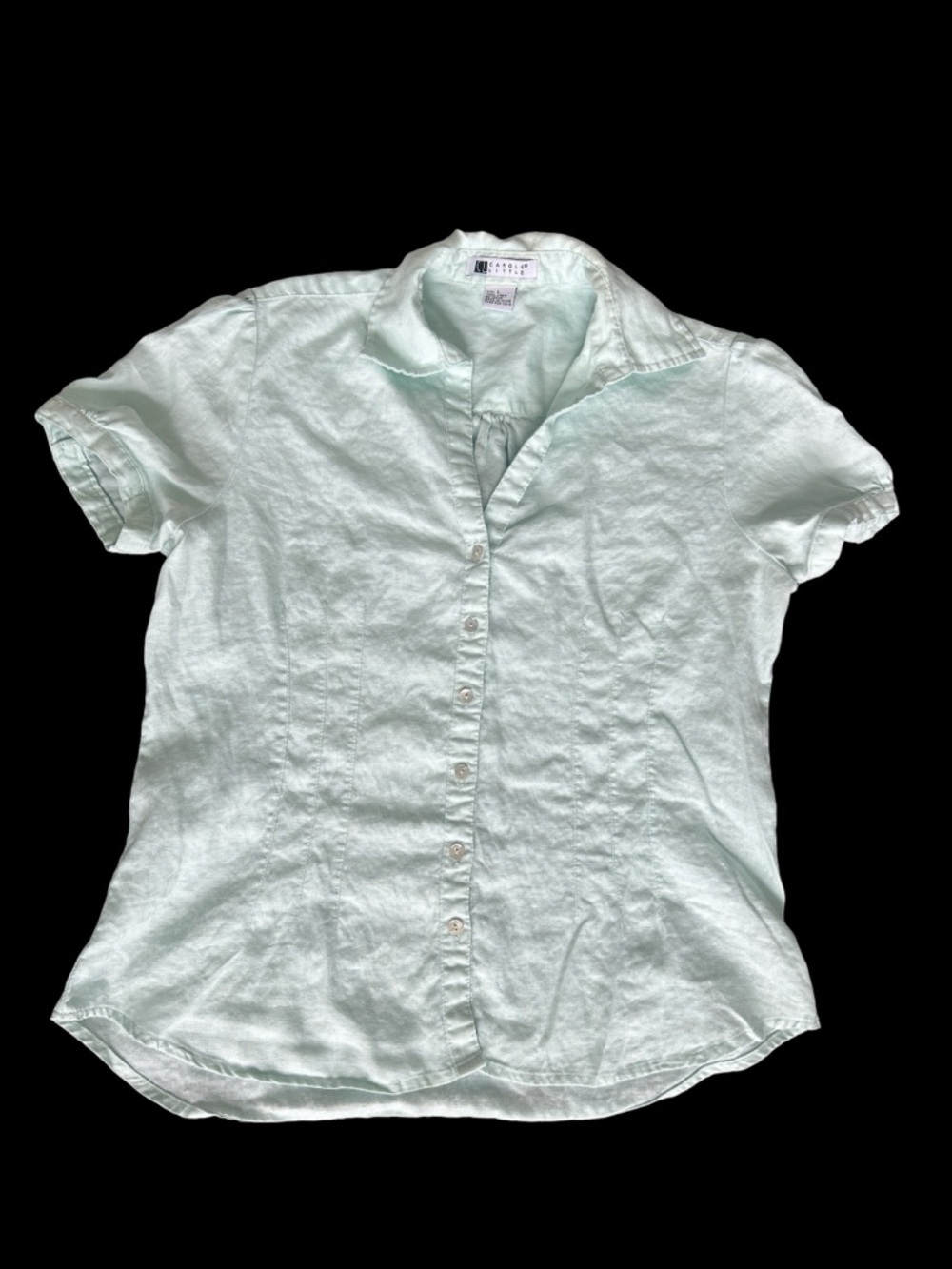 100% linen  Button-Up LShirt size M mint